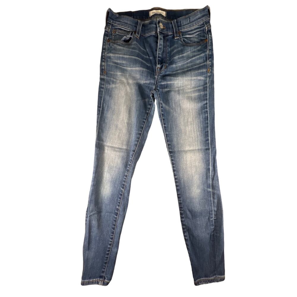 Madewell, 10" High Riser Skinny Stretch Jeans Light Wash Blue Denim, Size: 27